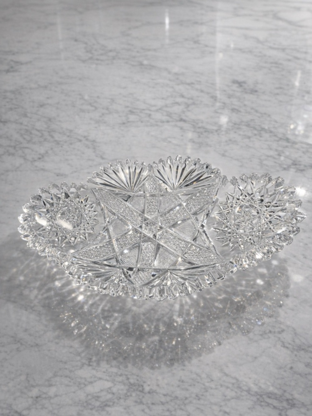 Antique Vintage American Brilliant Period Glass Dish